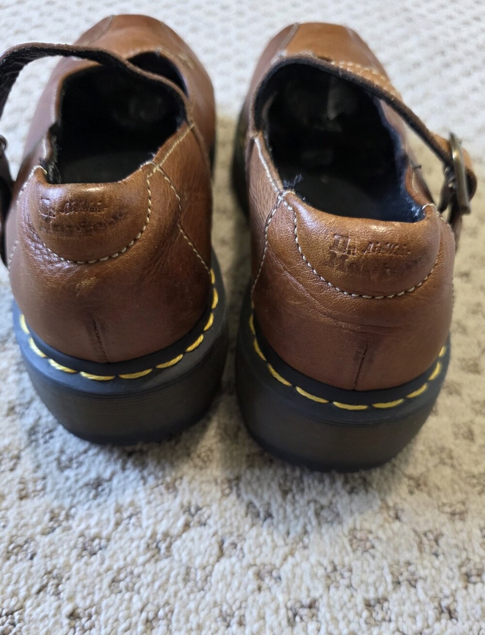 Vintage Dr. Martens Mary Jane Shoes with Yellow Stitching - Picture 6 of 9